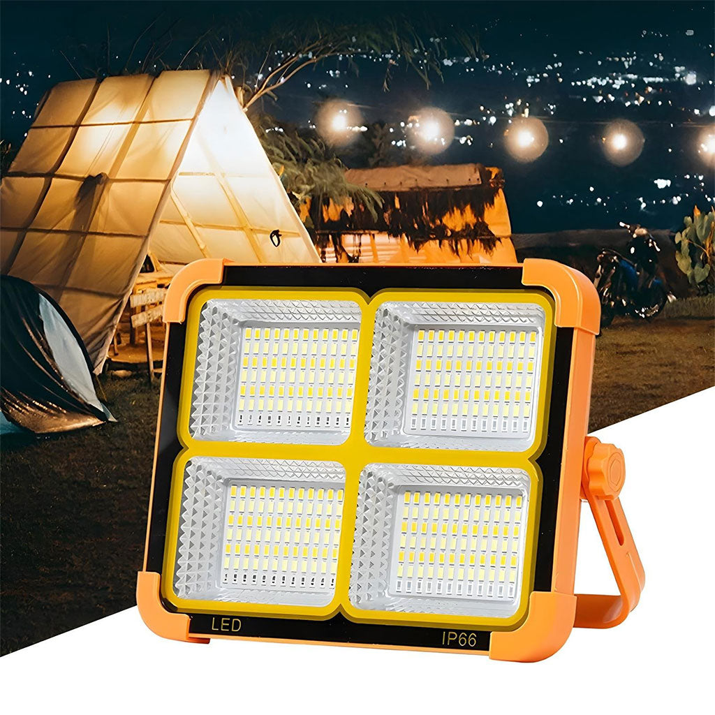 Projecteur LED Rechargeable 150W avec Panneau Solaire – مصباح تخييم عالي السطوع