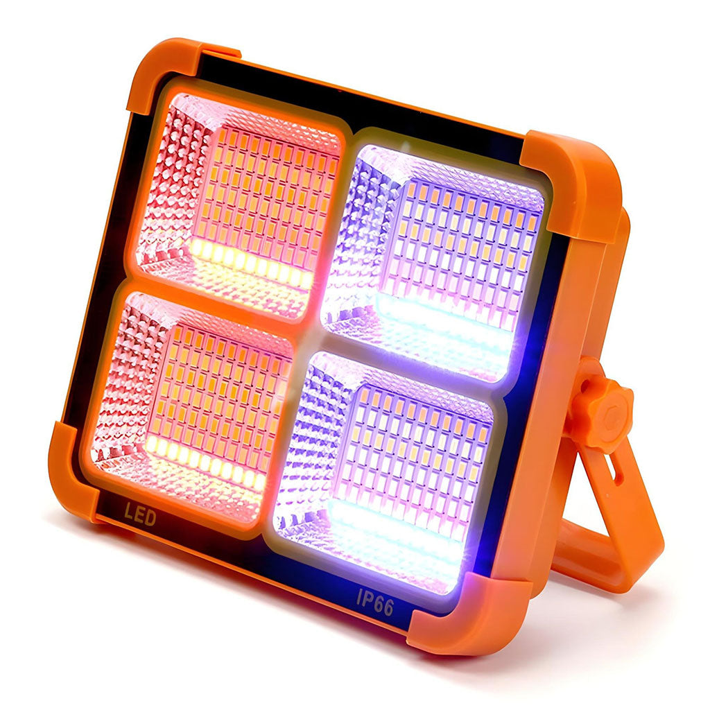 Projecteur LED Rechargeable 150W avec Panneau Solaire – مصباح تخييم عالي السطوع