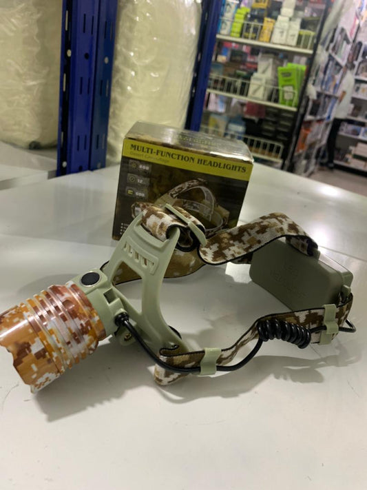 Lampe Frontale LED Motif Camouflage Rechargeable
