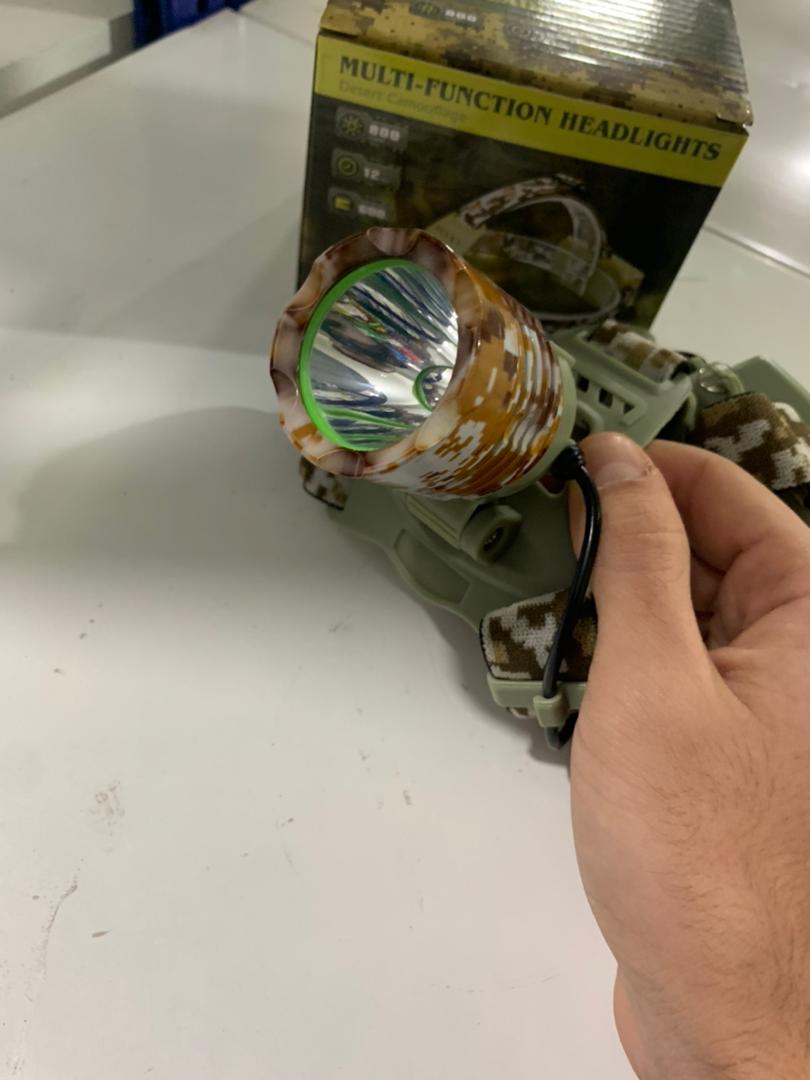 Lampe Frontale LED Motif Camouflage Rechargeable