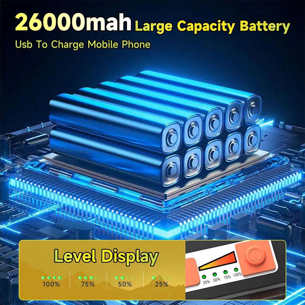 Lampe Solaire Rechargeable LED 300 W Portable et Magnétique 26000LM – مصباح محمول قابل للشحن بالطاقة الشمسية