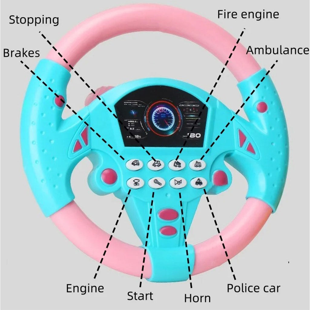 Jouet volant de conduite simulé avec lumière et musique – لعبة مقود السيارة للأطفال