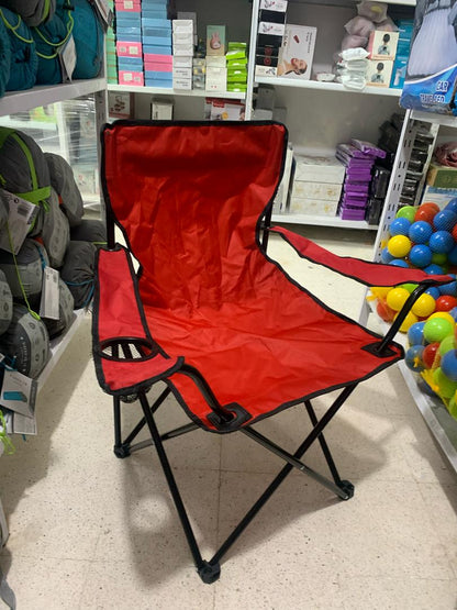 Chaise Pliante Portable avec Accoudoir Porte-Gobelet et Sac de Transport