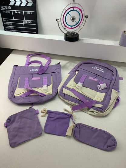Ensemble de sacs d’école Kawai pour adolescents 5Pcs Bieyoumi Fashion  – محفظة 5 قطع كاواي