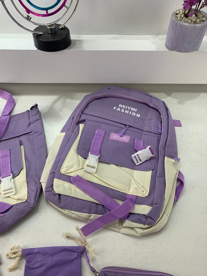 Ensemble de sacs d’école Kawai pour adolescents 5Pcs Bieyoumi Fashion  – محفظة 5 قطع كاواي
