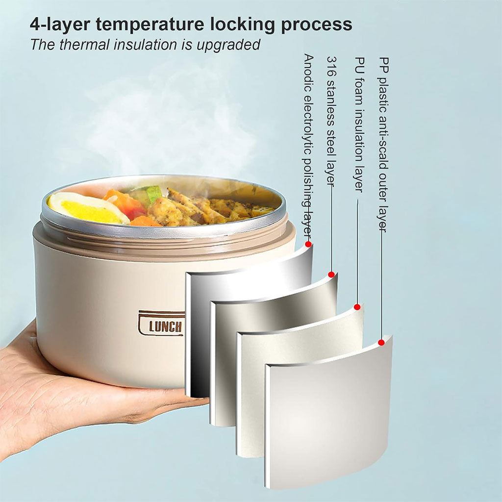 Lunch Box 4 étage avec Sac Isotherme Isolant – حافظة طعام حرارية 4 طبقات قابلة للاستخدام في الميكروويف