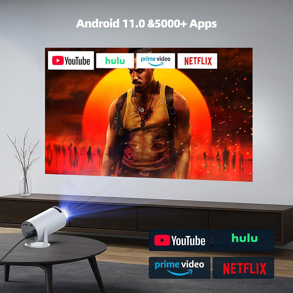 Projecteur de Jeux Intelligent a Haute Résolution avec Deux Manettes – مشغل ألعاب وجهاز عرض على الحائط