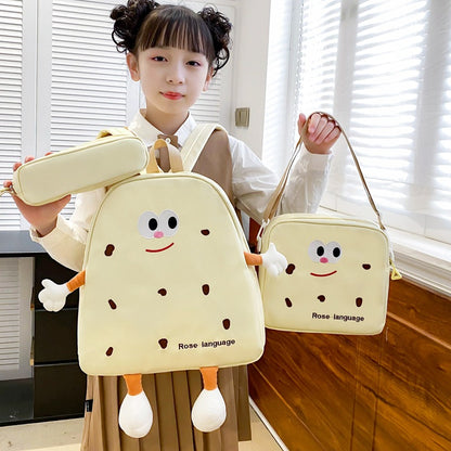 Ensemble de sacs d’école Kawai pour adolescents 3Pcs Language  – محفظة 3 قطع كاواي