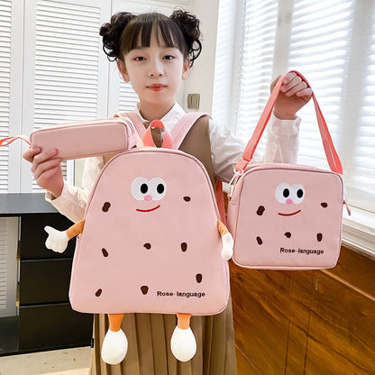 Ensemble de sacs d’école Kawai pour adolescents 3Pcs Language  – محفظة 3 قطع كاواي