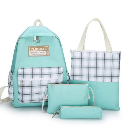 Ensemble de sacs d’école Kawai pour adolescents 4Pcs CLBD V4 Vert – محفظة 4 قطع كاواي أخضر