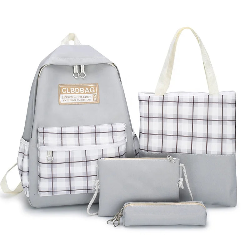 Ensemble de sacs d’école Kawai pour adolescents 4Pcs CLBD V4 Vert – محفظة 4 قطع كاواي أخضر