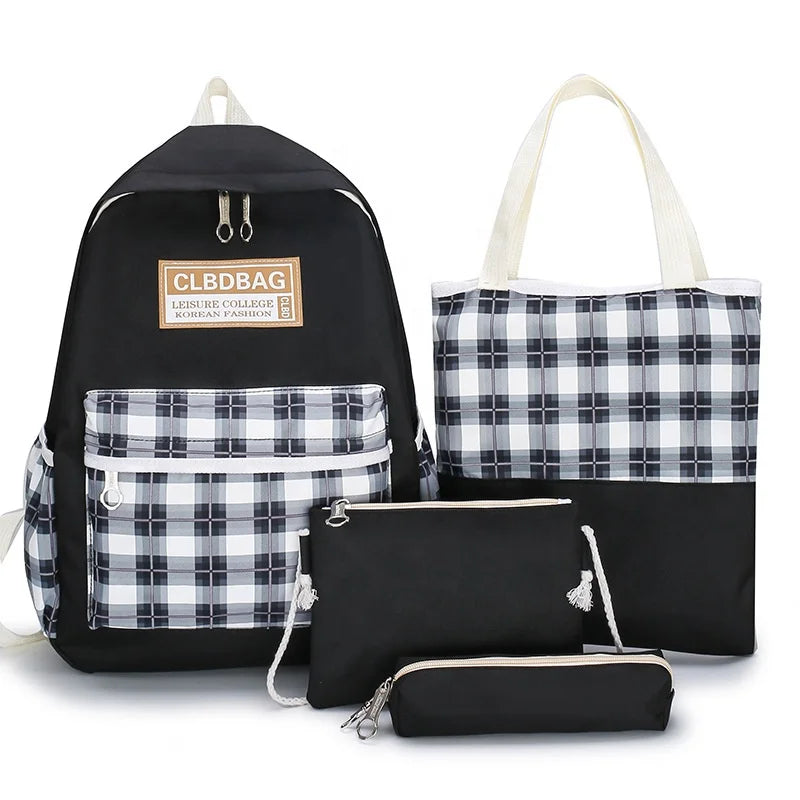 Ensemble de sacs d’école Kawai pour adolescents 4Pcs CLBD V4 Vert – محفظة 4 قطع كاواي أخضر