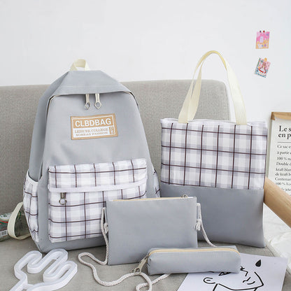 Ensemble de sacs d’école Kawai pour adolescents 4Pcs CLBD V4 Vert – محفظة 4 قطع كاواي أخضر