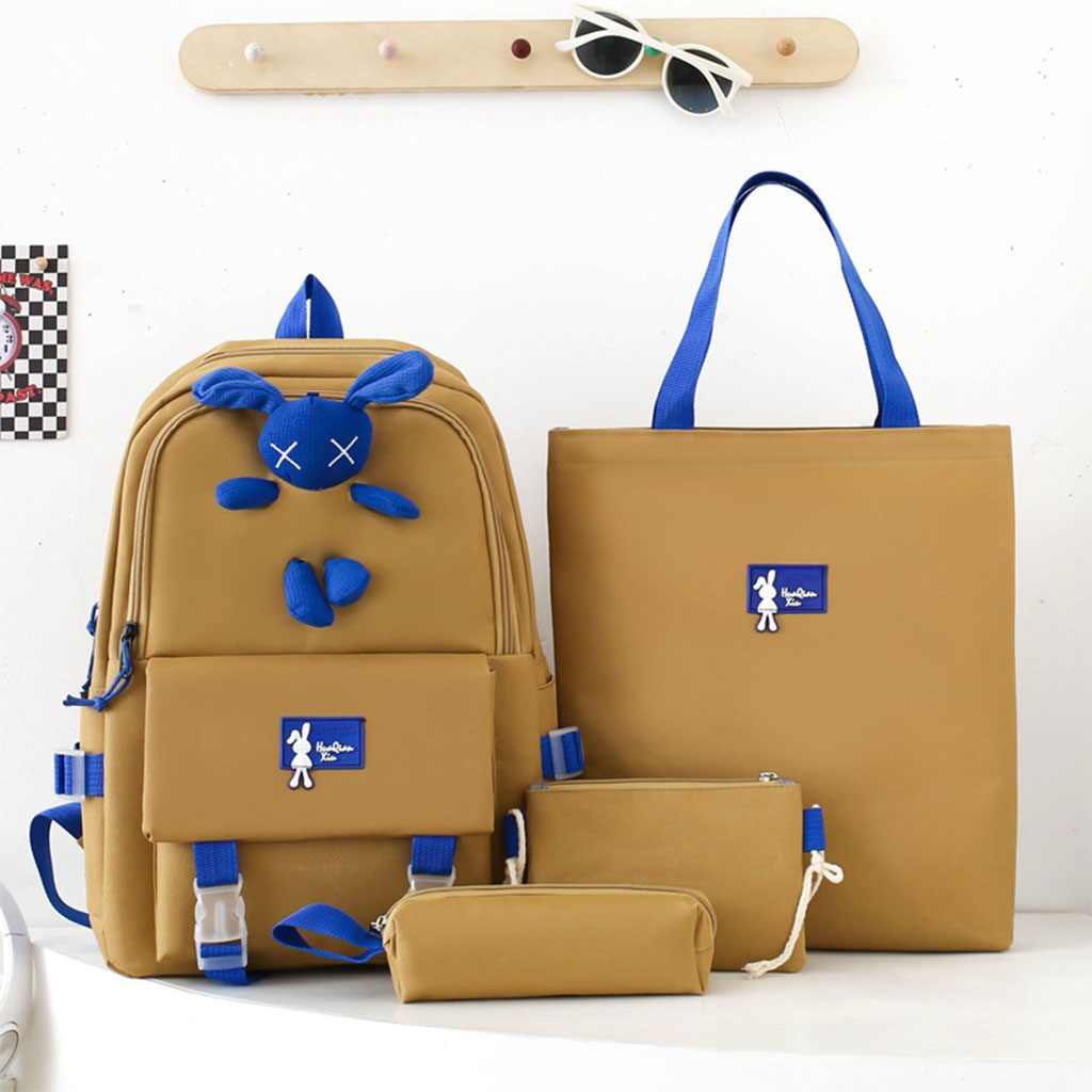 Ensemble de sacs d’école Kawai pour adolescents 4Pcs  – محفظة 4 قطع كاواي أبيض