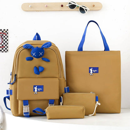 Ensemble de sacs d’école Kawai pour adolescents 4Pcs  – محفظة 4 قطع كاواي أبيض