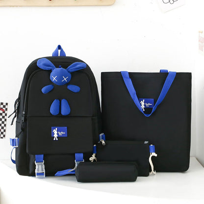 Ensemble de sacs d’école Kawai pour adolescents 4Pcs  – محفظة 4 قطع كاواي أبيض