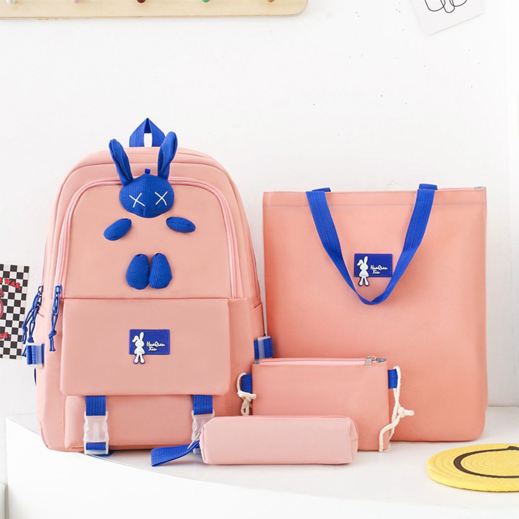 Ensemble de sacs d’école Kawai pour adolescents 4Pcs  – محفظة 4 قطع كاواي أبيض