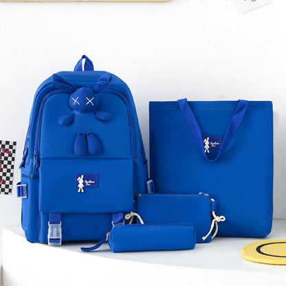 Ensemble de sacs d’école Kawai pour adolescents 4Pcs  – محفظة 4 قطع كاواي أبيض