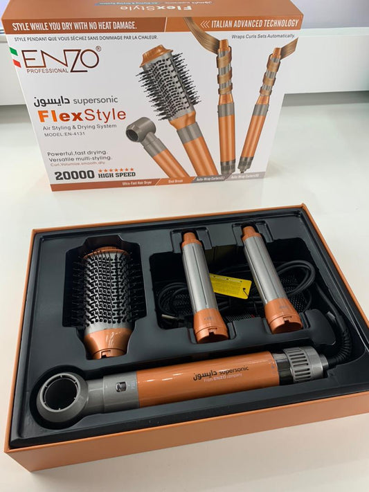 ENZO PROFESSIONAL Brosse Coiffante Multifonctionnelle 4 en 1 – فرشاة تصفيف الشعر متعددة الوظائف