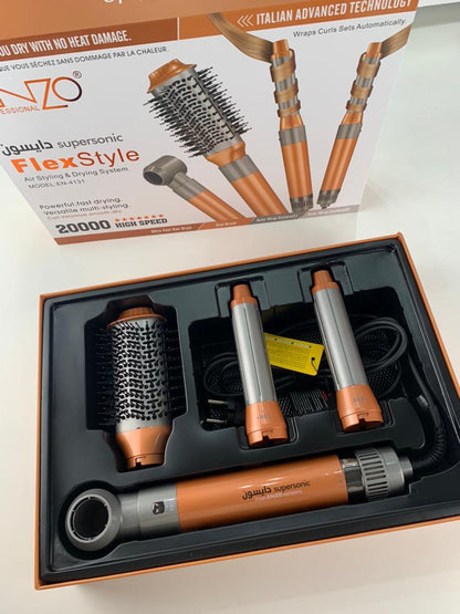 ENZO PROFESSIONAL Brosse Coiffante Multifonctionnelle 4 en 1 – فرشاة تصفيف الشعر متعددة الوظائف