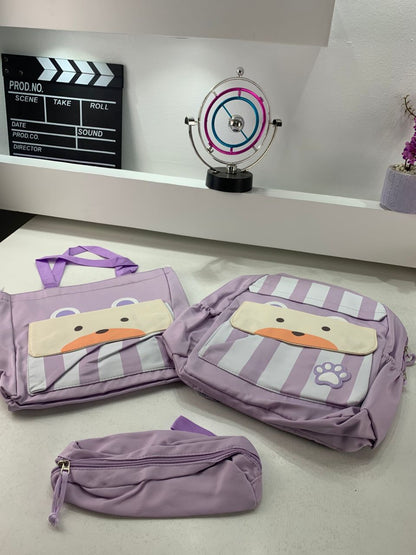Ensemble de sacs d’école Kawai pour adolescents 3Pcs Ours  – محفظة 3 قطع كاواي