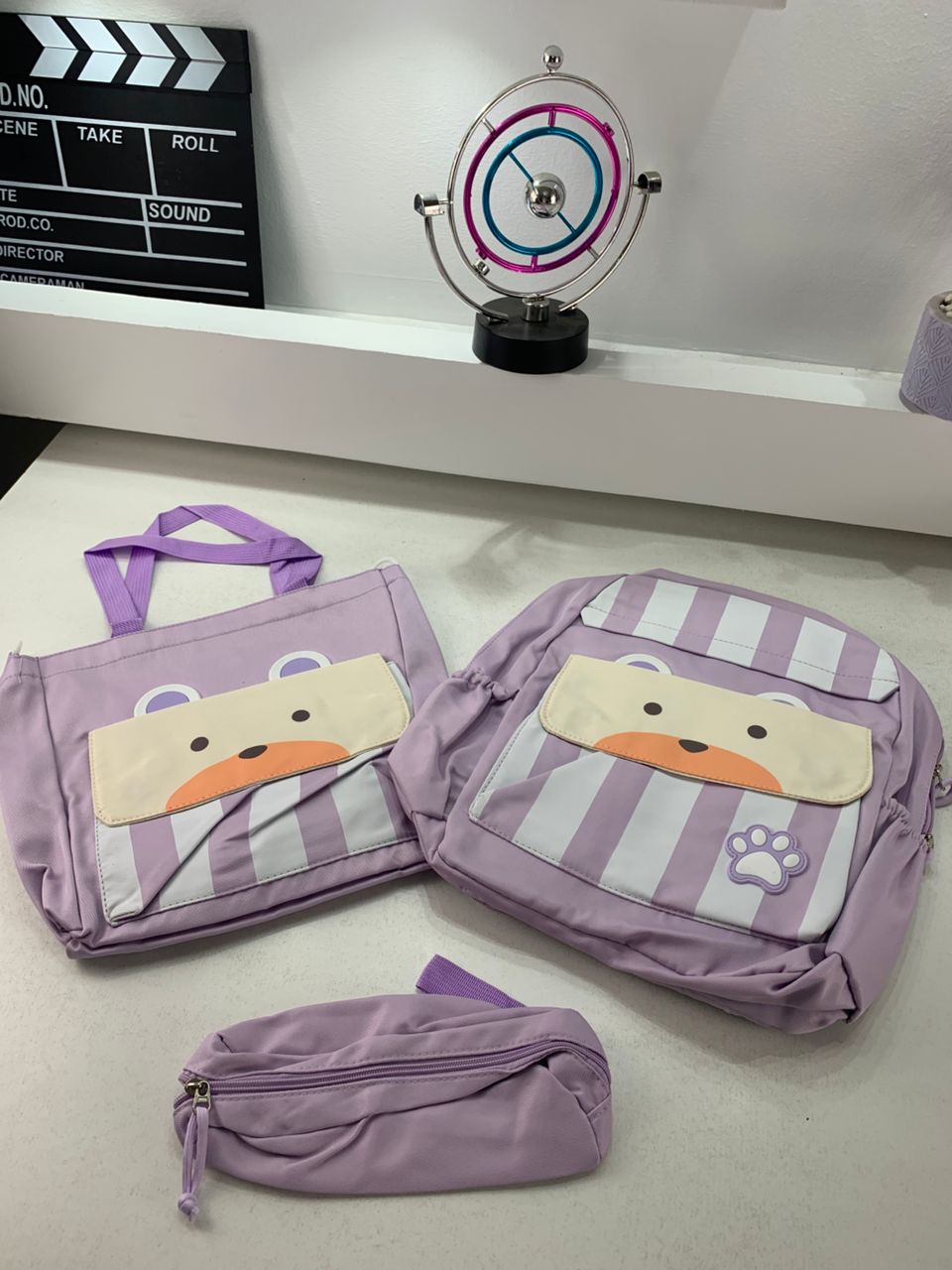 Ensemble de sacs d’école Kawai pour adolescents 3Pcs Ours  – محفظة 3 قطع كاواي