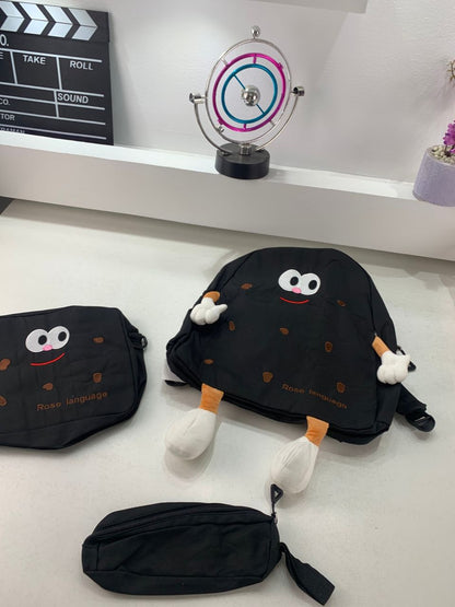 Ensemble de sacs d’école Kawai pour adolescents 3Pcs Language  – محفظة 3 قطع كاواي