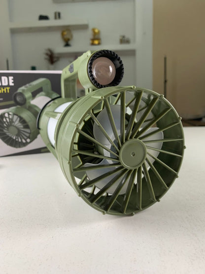Lanterne de camping LED Rechargeable avec Ventilateur et 4 modes d’éclairage – مصباح ومروحة محمولة
