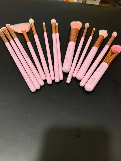 Lot de 15 Pinceaux zoeva professionnels avec trousse