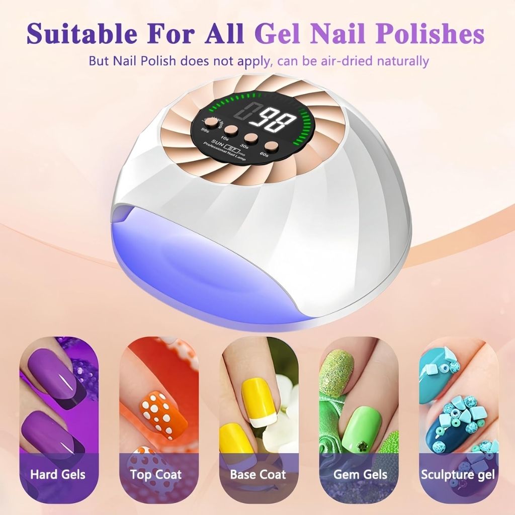 Lampe à Ongles UV LED 268W avec Capteur Automatique et 4 Minuteries – مصباح العناية بالأظافر